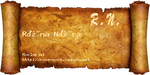 Róna Nóra névjegykártya