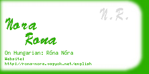 nora rona business card